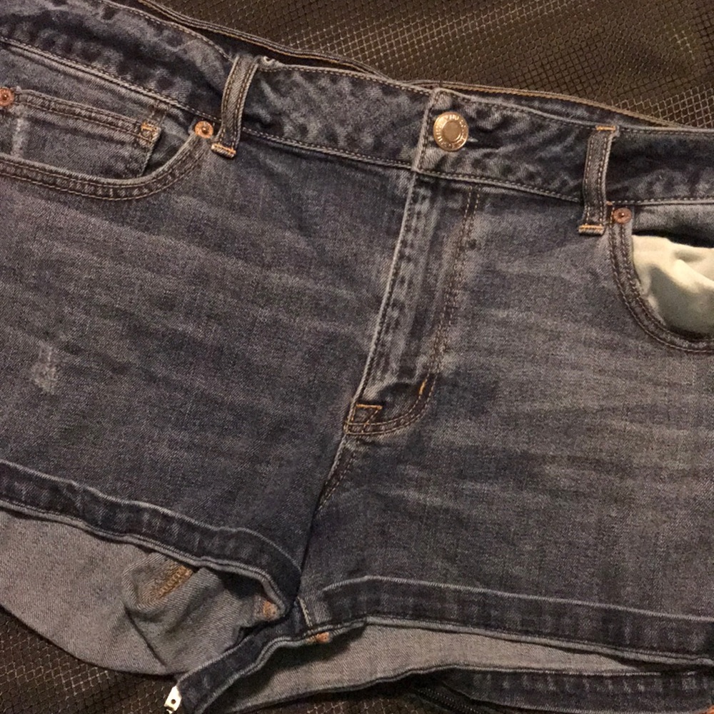 American Eagle Medium Wash Shortie Jean Shorts